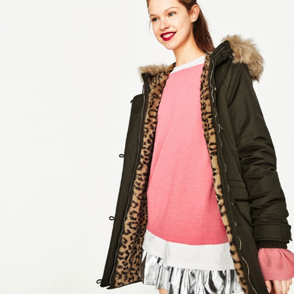 NWT! Zara Faux Fur Jacket, Size Small